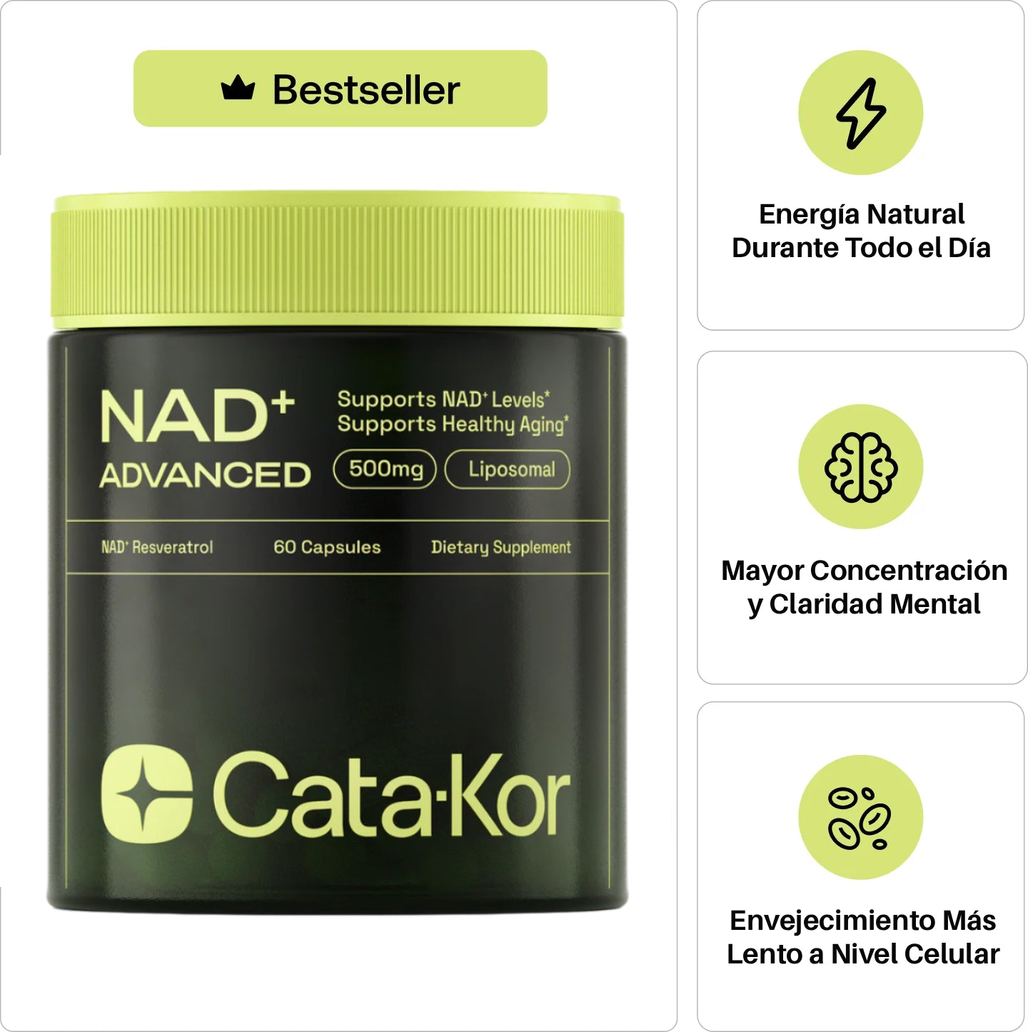 NAD+ Advanced de Alta Pureza Anti-Envejecimiento