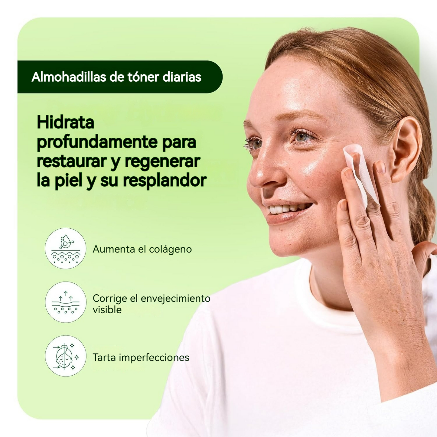 Almohadillas tonificantes K-Beauty con fórmula antienvejecimiento