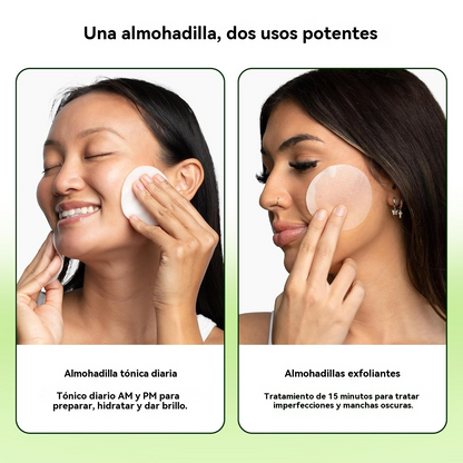 Almohadillas tonificantes K-Beauty con fórmula antienvejecimiento